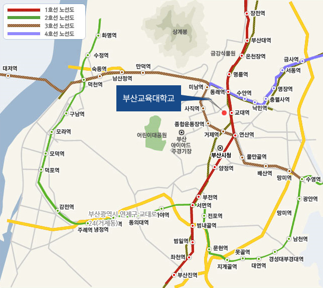 지하철타고 학교오는길 약도이미지 아래 텍스트 참조 내용동일